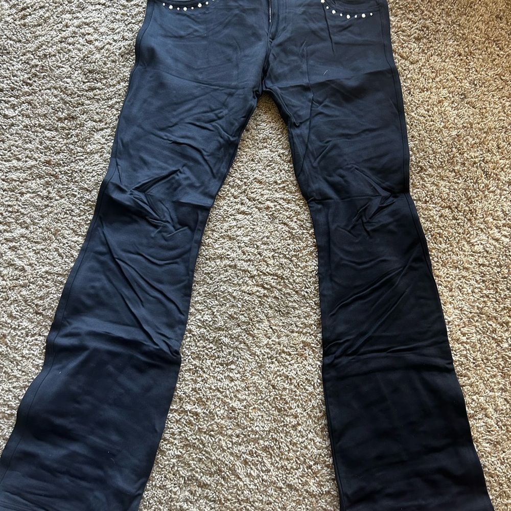 Bebe Flared Pants with Studded Pockets